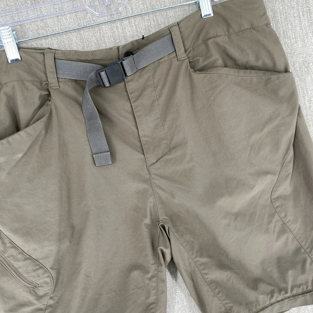 The North Face Paramount Trail Shorts Men 36 Brown Hiking Belted Cargo Pockets